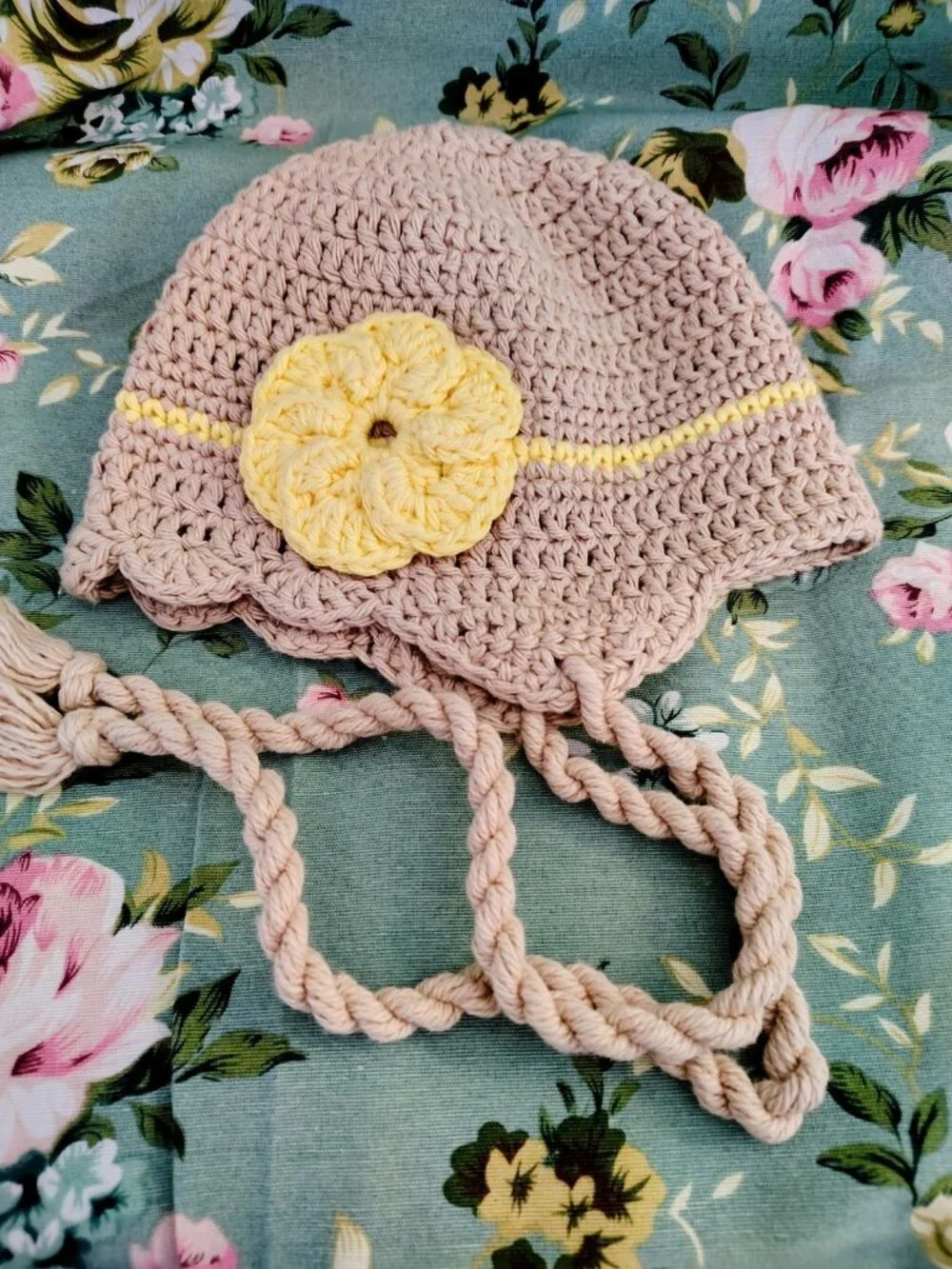 Bundle Of 2 NEW Crochet Flower Baby Girl Hats